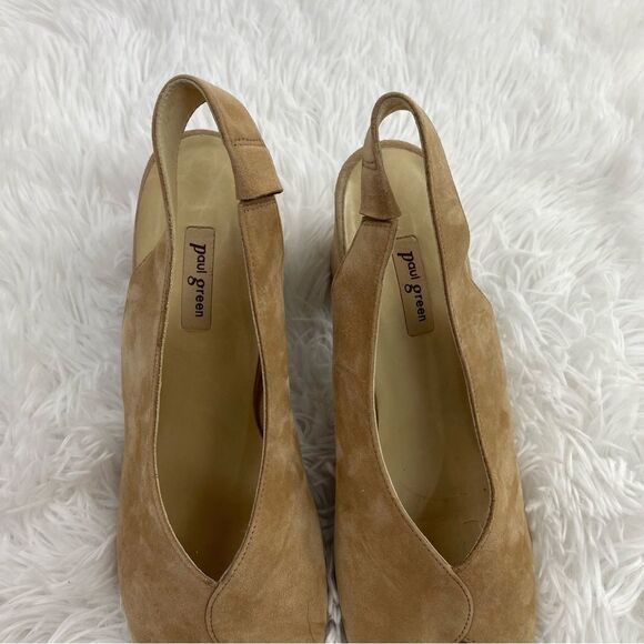 Paul Green Riviera Peep Toe Suede Slingback Heeled Sandal 5 - Picture 4 of 10